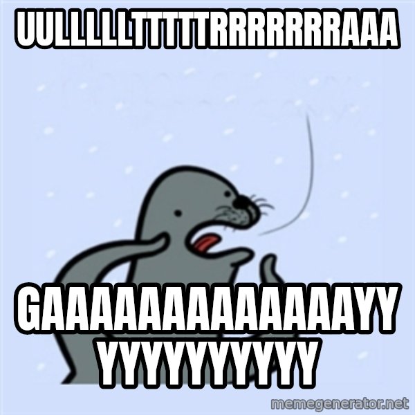 gay seal meme: uullllltttttrrrrrrraaa / GAAaaaaAAAAAAAYYYYYYYYYYYY
