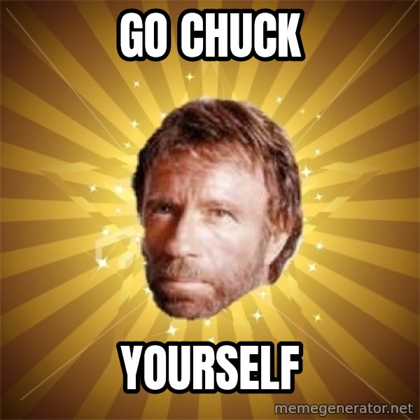 Chuck Norris Advice meme: Go CHUCK / Yourself