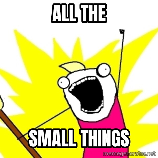 X ALL THE THINGS meme: all the / small things