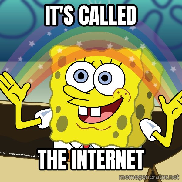 spongebob rainbow meme: It's called / The Internet