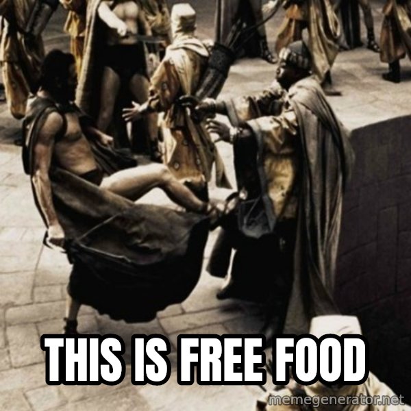 sparta kick meme: this is free food