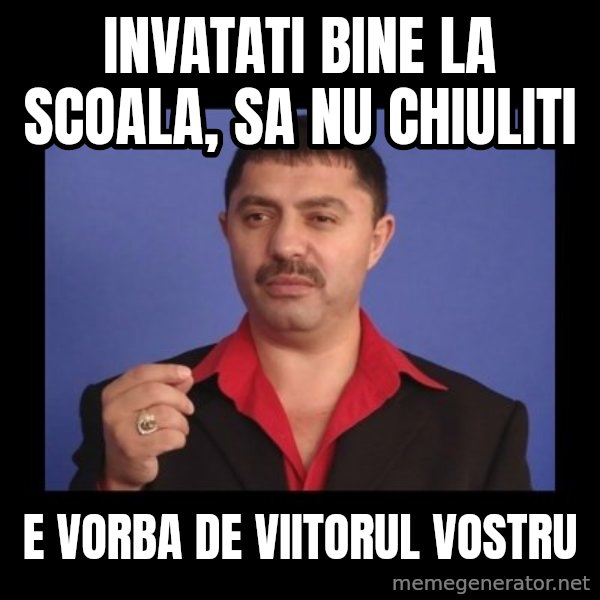 Manelistul Nicolae Guta meme: invatati bine la scoala, sa nu chiuliti / e vorba de viitorul vostru