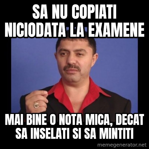 Manelistul Nicolae Guta meme: sa nu copiati niciodata la examene / mai bine o nota mica, decat sa inselati si sa mintiti