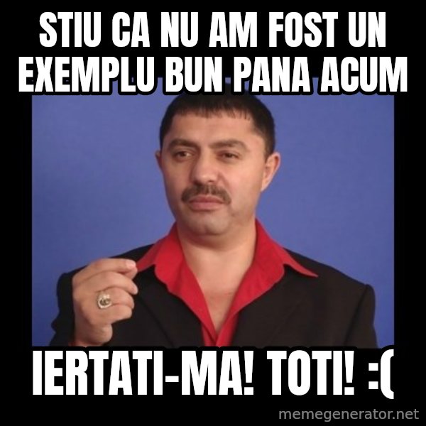 Manelistul Nicolae Guta meme: stiu ca nu am fost un exemplu bun pana acum / iertati-ma! toti! :(