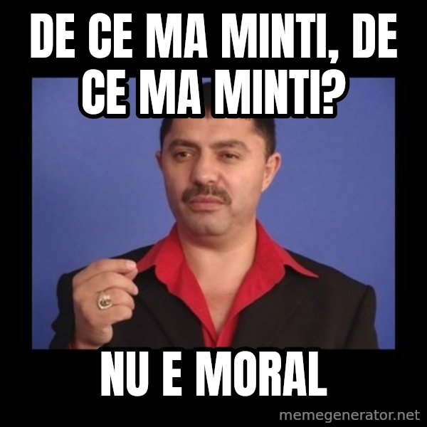 Manelistul Nicolae Guta meme: de ce ma minti, de ce ma minti? / nu e moral