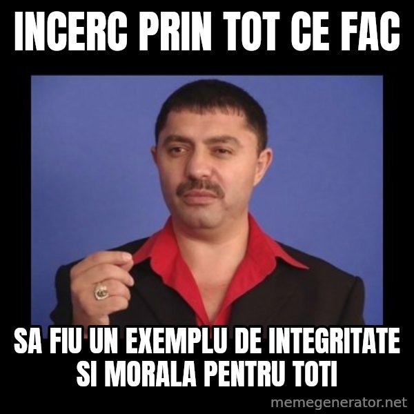 Manelistul Nicolae Guta meme: incerc prin tot ce fac / sa fiu un exemplu de integritate si morala pentru toti