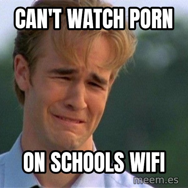 Crying Man meme: can't watch porn / on schools wifi