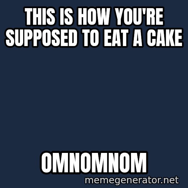 Hungry Chris Christie meme: This is how you're supposed to eat a cake / omnomnom