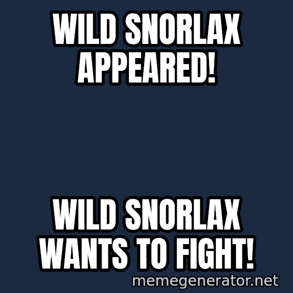 Hungry Chris Christie meme: Wild Snorlax appeared! / wild snorlax wants to fight!