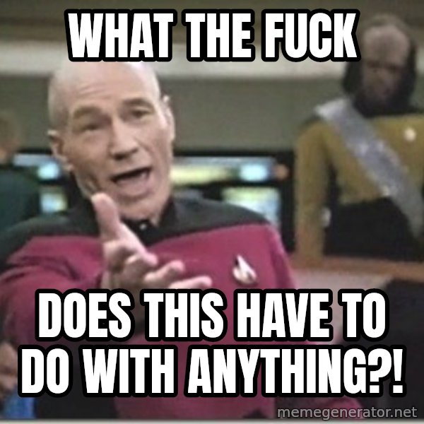 star trek wtf meme: wHAT THE FUCK / DOES THIS HAVE TO DO WITH ANYTHING?!