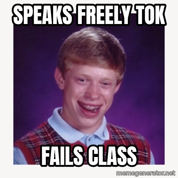 nerdy kid lolz meme: speaks freely tok / fails class