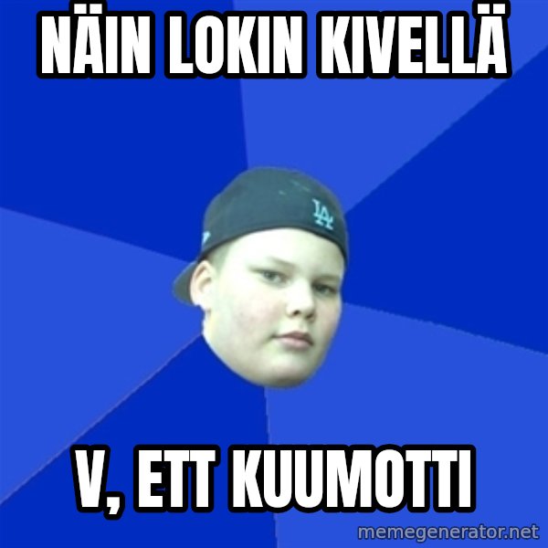 Jonnen Neuvo meme: näin     lokin    kivellä / V,   ett    kuumotti