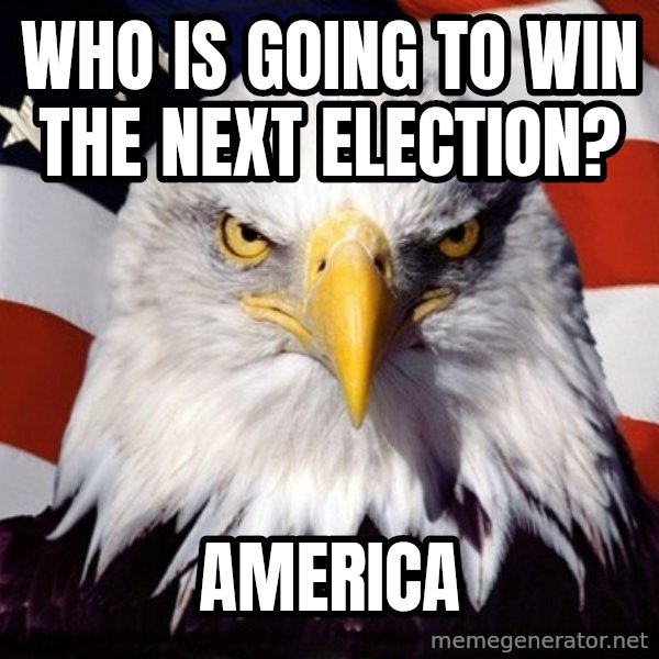 American Pride Eagle meme: who is going to win the next election? / America