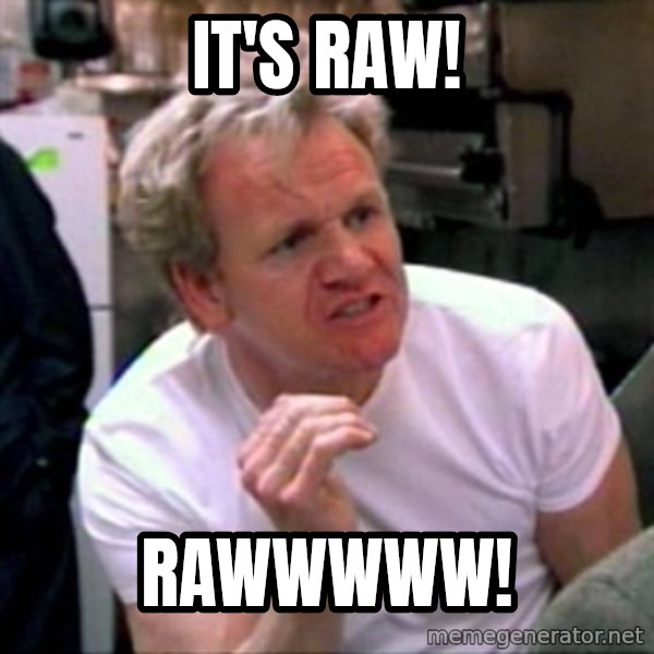 Gordon Ramsay meme: it's raw! / RAWWWWW!