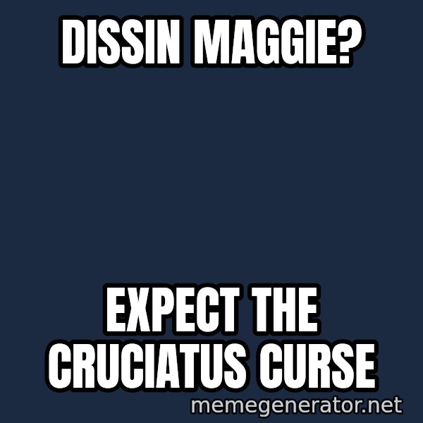 Margaret Thatcher meme: dissin maggie? / expect the cruciatus curse