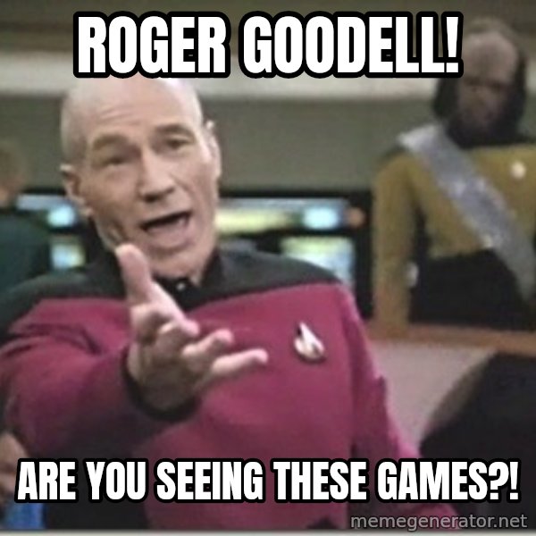 star trek wtf meme: roger goodell! / are you seeing these games?!