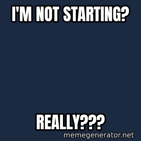 Surprised Philip Rivers meme: I'm not starting? / really???