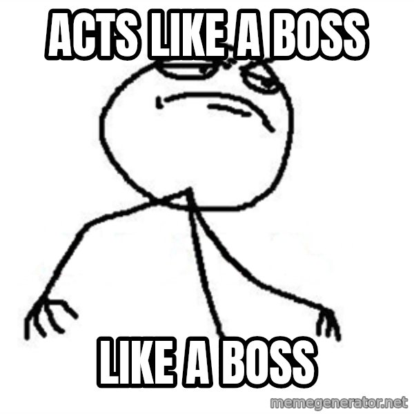Like A Boss meme: acts like a boss / like a boss