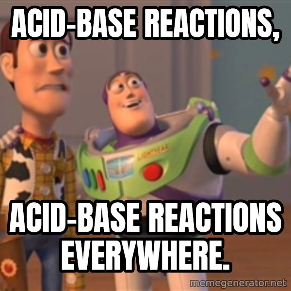 Tseverywhere meme: Acid-base reactions, / ACID-BASE REACTIONS everywhere.
