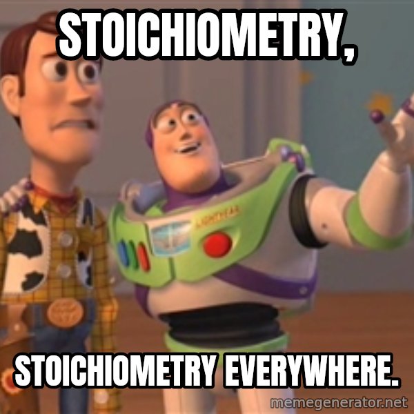 Tseverywhere meme: stoichiometry, / stoichiometry everywhere.