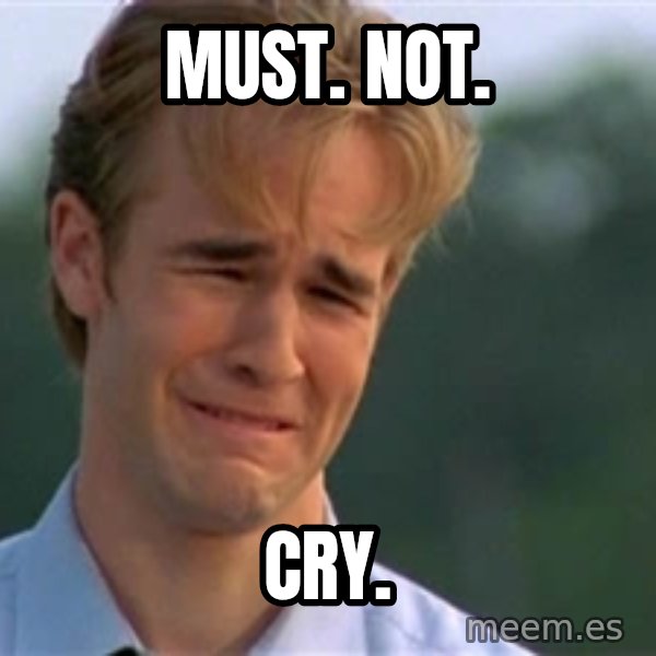 James Van Der Beek meme: must. not. / cry.