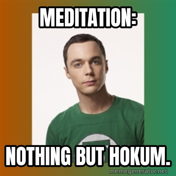 sheldon cooper  meme: meditation: / nothing but hokum.
