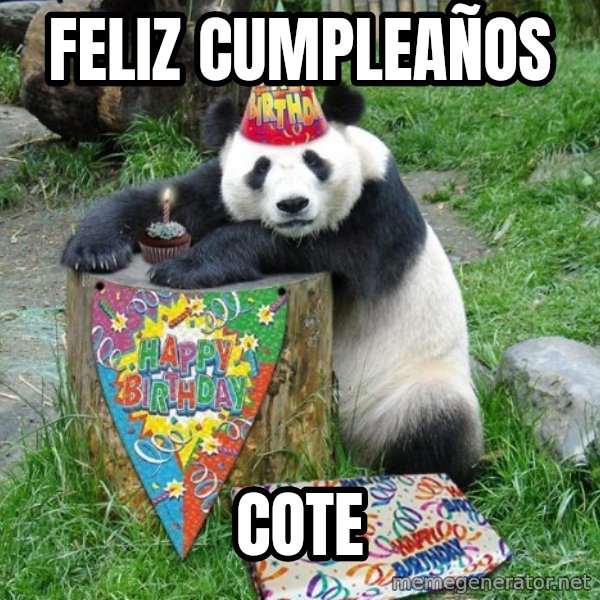 Happy Birthday Panda meme: feliz cumpleaños / cote