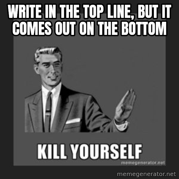 kill yourself guy meme: write in the top line, but it comes out on the bottom