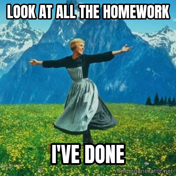 Look at All the Fucks I Give meme: Look at all the homework / I've done