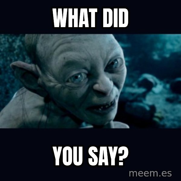 gollum meme: What did / you say?