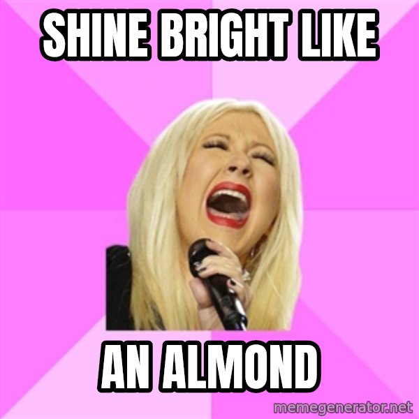 Wrong Lyrics Christina meme: Shine bright like / an almond