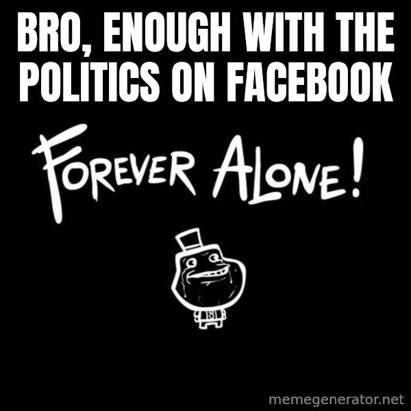 Chill Out Lemur meme: Bro, enough with the politics on Facebook