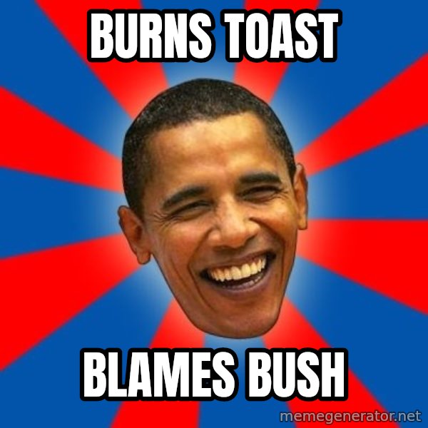 Obama meme: BURns toast / blames bush