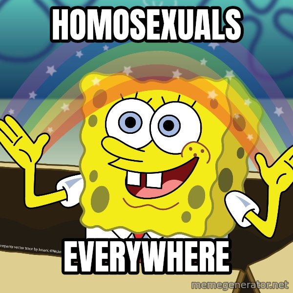 spongebob rainbow meme: homosexuals / EVERYWHERE