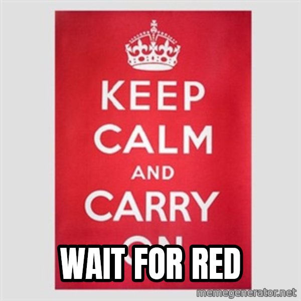 Keep Calm meme: Wait for red