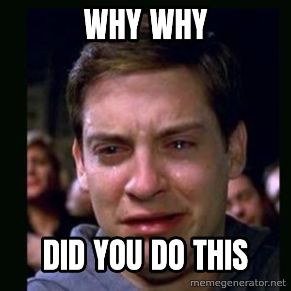 crying peter parker meme: WHY WHY / DID YOU DO THIS