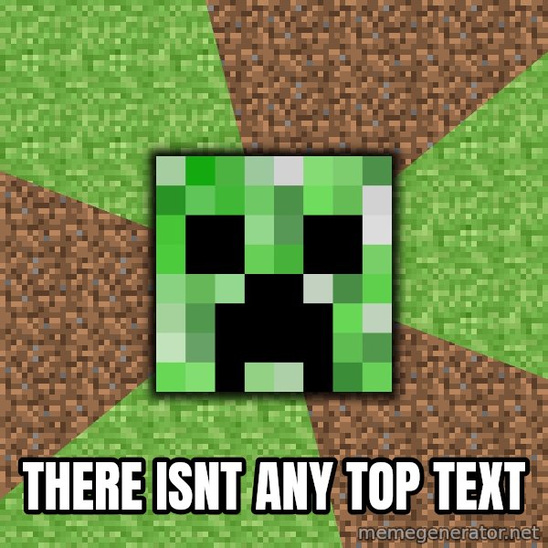 Minecraft Creeper meme: there isnt any top text