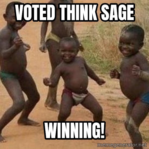 african children dancing meme: VOTED THINK SAGE / WINNING!
