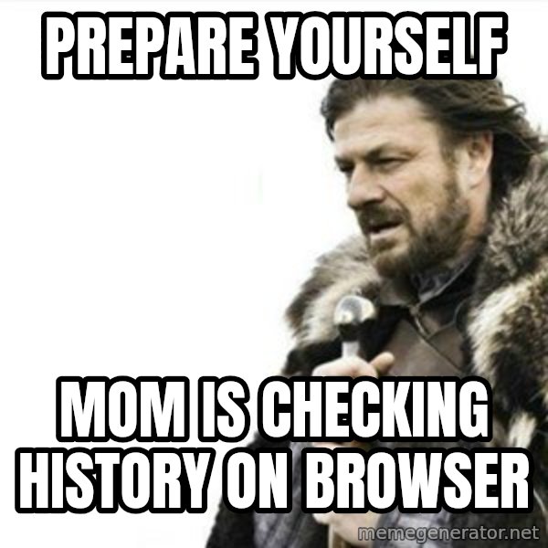 Prepare yourself meme: Prepare yourself / mom is checking HISTORY on browser