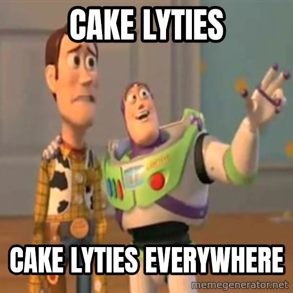X, X Everywhere  meme: Cake lyties / cake lyties everywhere