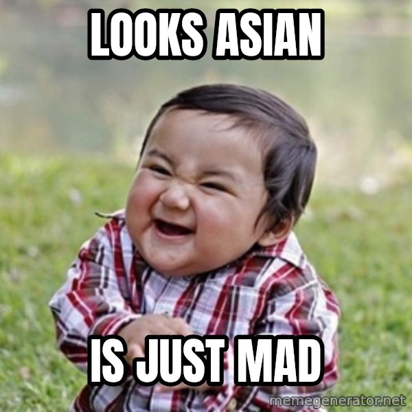 evil toddler kid2 meme: Looks asian / Is just mad