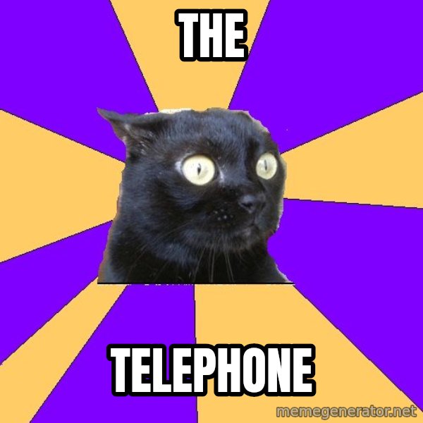 Anxiety Cat meme: THE / TELEPHONE