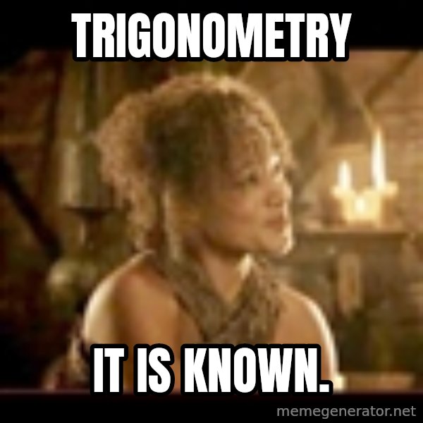 It Is Known Lady meme: trigonometry / it is known.