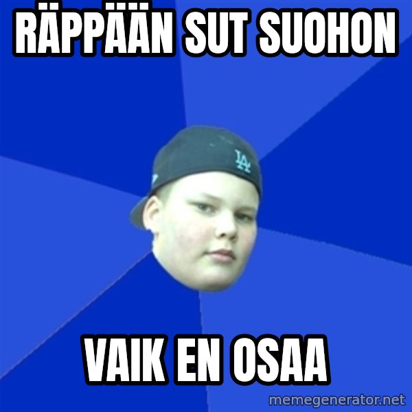 Jonnen Neuvo meme: räppään sut suohon / vaik en osaa