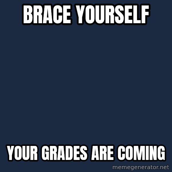 Winter is Coming meme: BRACE YOURSELF / YOUR GRADES ARE COMING
