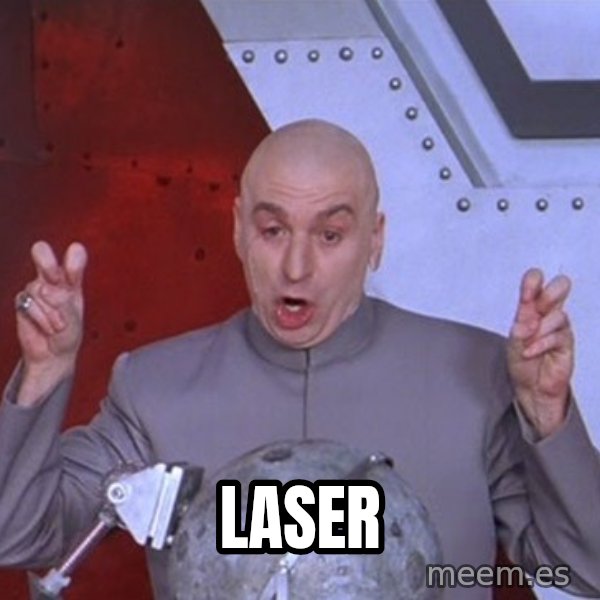 Dr. Evil Air Quotes meme: laser
