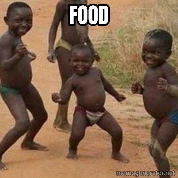 african children dancing meme: food