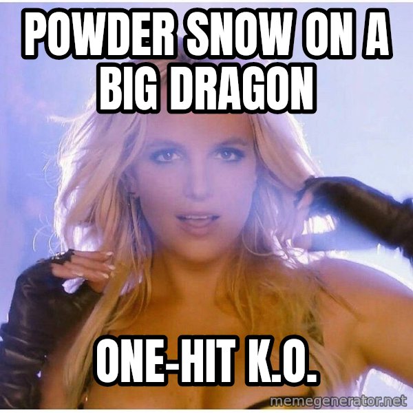 Professor Oak meme: powder snow on a big dragon / One-Hit K.o.