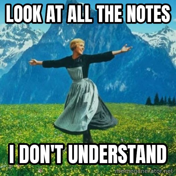 Look at All the Fucks I Give meme: look at all the notes / i don't understand