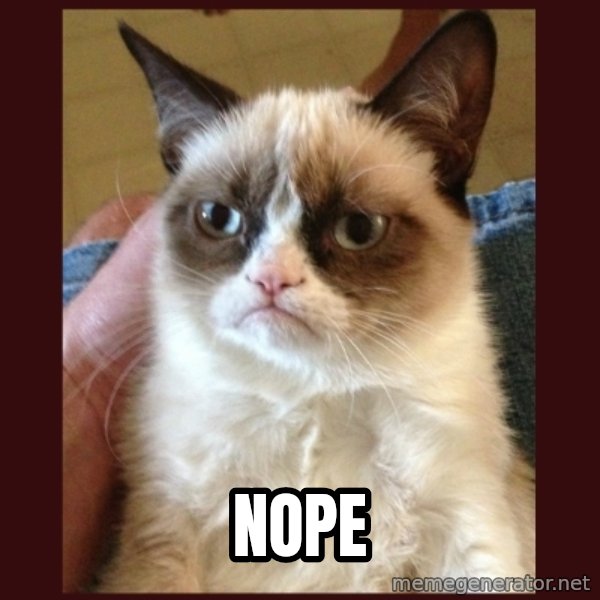 Grumpy Cat  meme: NOPE